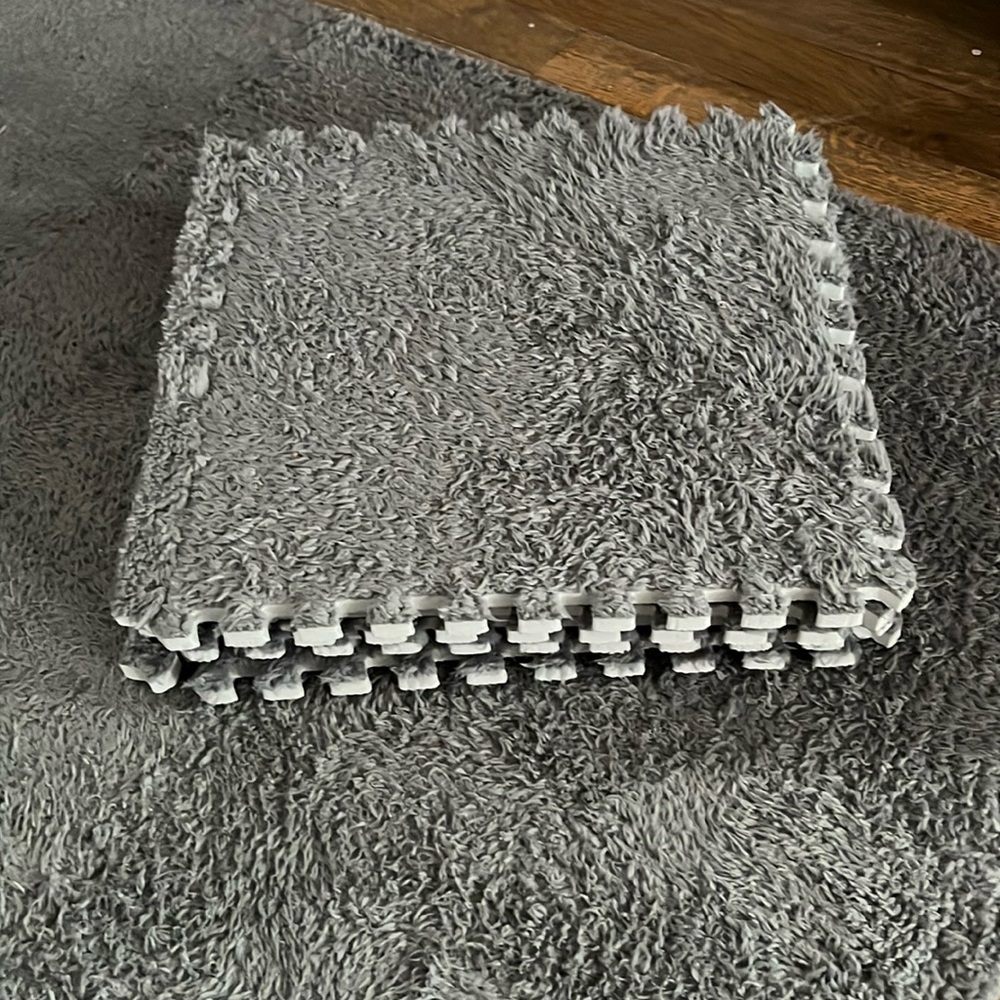 Gray baby plush blocks for hardwood flooring to protect baby as they play